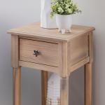 Natural Wood Coastal Compact Accent Table