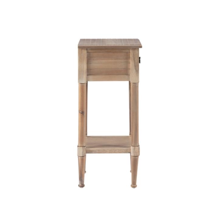 Natural Wood Coastal Compact Accent Table