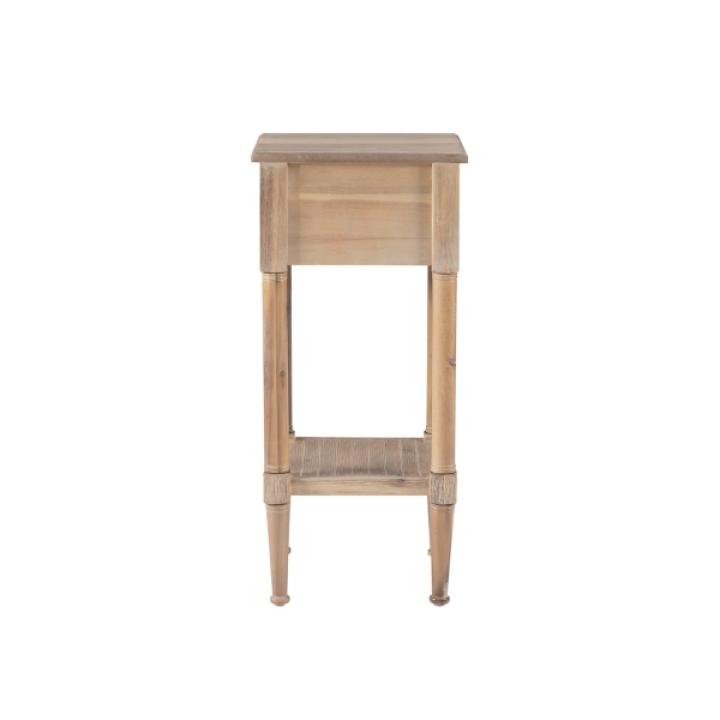 Natural Wood Coastal Compact Accent Table