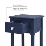 Navy Wood Coastal Compact Accent Table