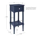 Navy Wood Coastal Compact Accent Table