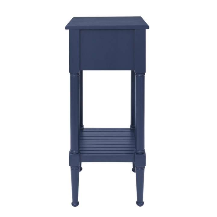 Navy Wood Coastal Compact Accent Table