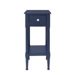Navy Wood Coastal Compact Accent Table