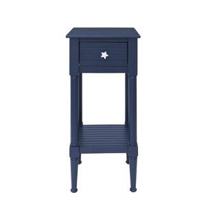 Navy Wood Coastal Compact Accent Table