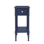 Navy Wood Coastal Compact Accent Table