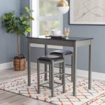 Gray and Black 3-pc. Stool and Table Set