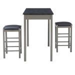 Gray and Black 3-pc. Stool and Table Set
