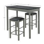 Gray and Black 3-pc. Stool and Table Set