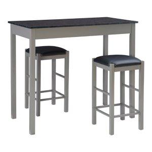 Gray and Black 3-pc. Stool and Table Set
