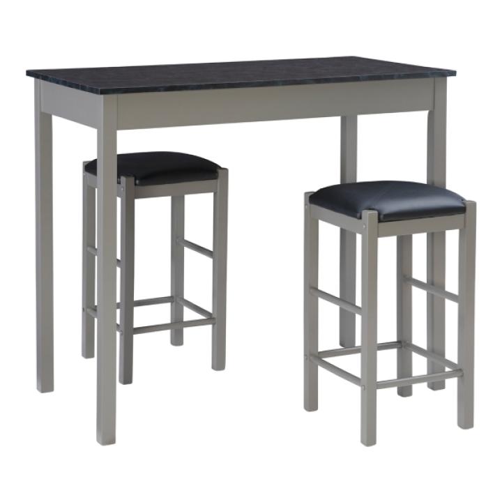 Gray and Black 3-pc. Stool and Table Set