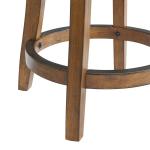Natural Linen Barrel Base Swivel Counter Stool