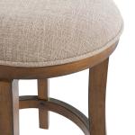 Natural Linen Barrel Base Swivel Counter Stool
