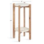Natural Wood and Marble Moxley Accent Table