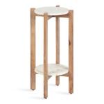 Natural Wood and Marble Moxley Accent Table