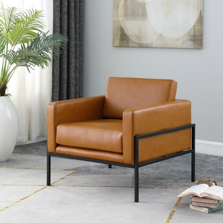 Carmel Vegan Leather Club Accent Chair