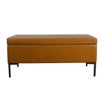 Caramel Vegan Leather Storage Bench