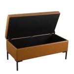 Caramel Vegan Leather Storage Bench