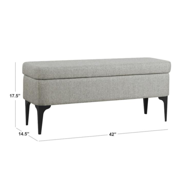 Ricardo Gray Woven Storage Bench