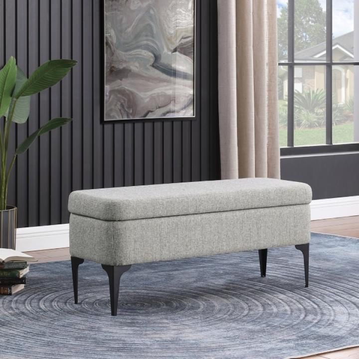 Ricardo Gray Woven Storage Bench