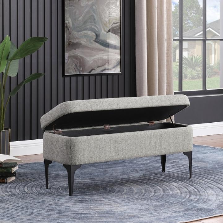 Ricardo Gray Woven Storage Bench