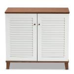 Collier Two-Tone Slatted Shoe Storage Cabinet