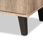 Rustic Oak Open Shoe Storage Cabinet