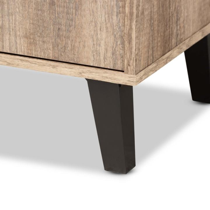 Rustic Oak Open Shoe Storage Cabinet