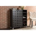 Aldrich Black Slatted Shoe Storage Cabinet