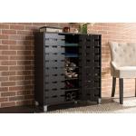 Aldrich Black Slatted Shoe Storage Cabinet