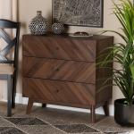 Sabrina Walnut Wood 3-Drawer Chest