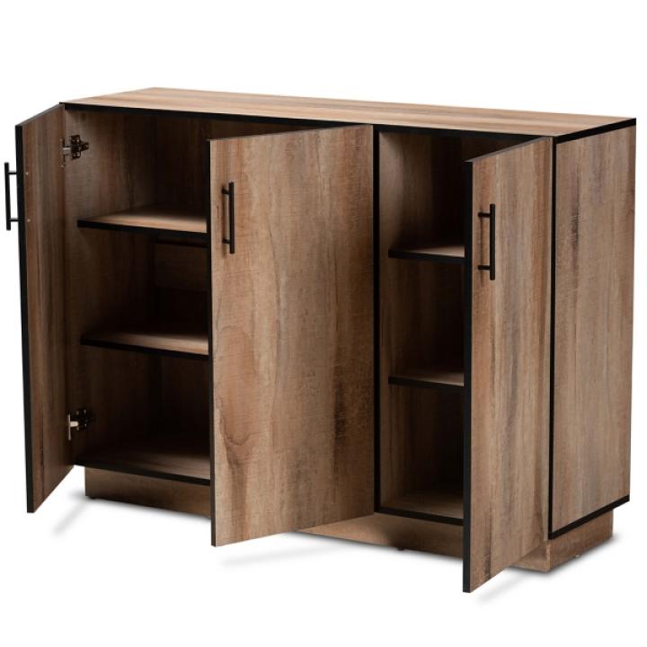 Stella Contemporary Oak 3-Door Cabinet