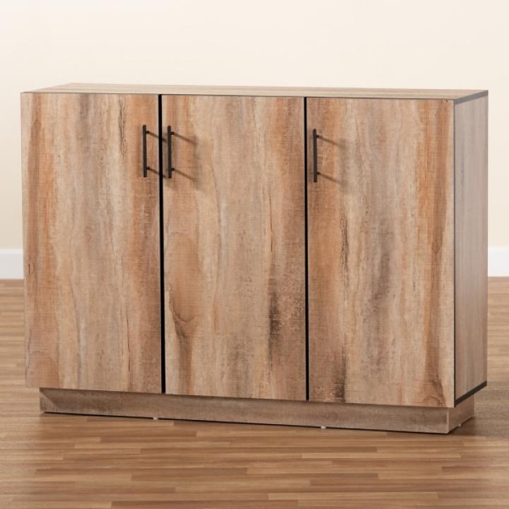 Stella Contemporary Oak 3-Door Cabinet