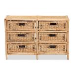 Natural Boho Rattan Weave Storage Cabinet