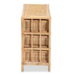 Natural Boho Rattan Weave Storage Cabinet