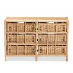 Natural Boho Rattan Weave Storage Cabinet