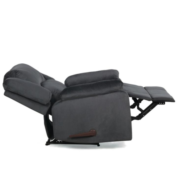 Flannel Gray Overstuffed Pull Recliner