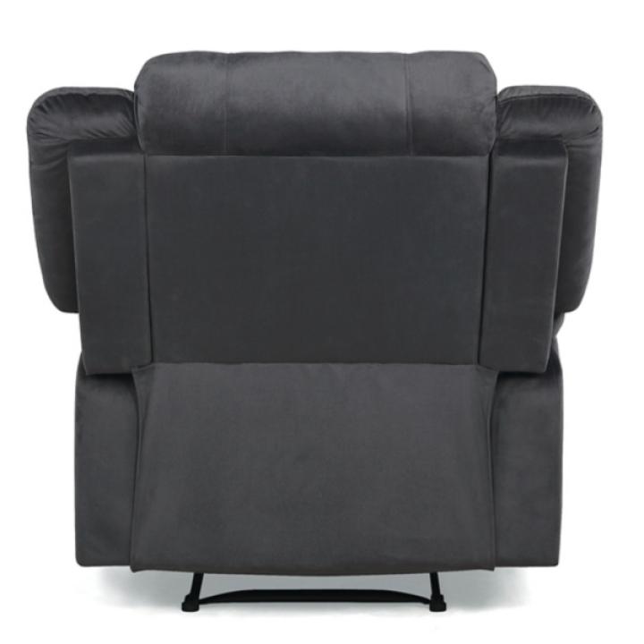 Flannel Gray Overstuffed Pull Recliner