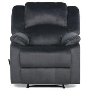 Flannel Gray Overstuffed Pull Recliner