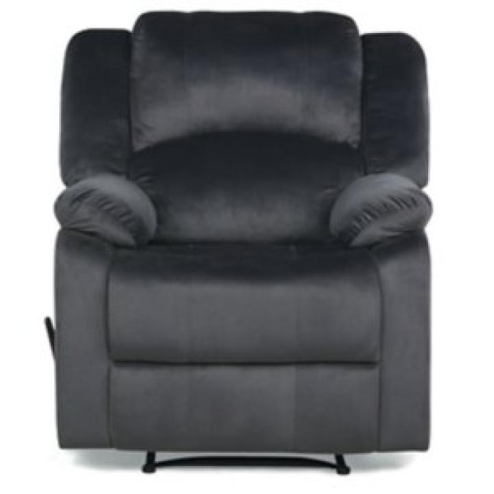 Flannel Gray Overstuffed Pull Recliner