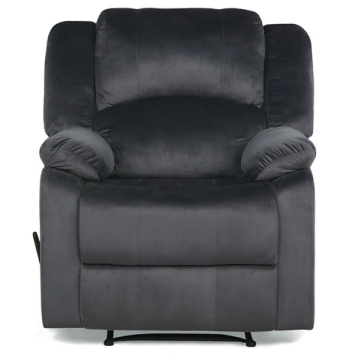 Flannel Gray Overstuffed Pull Recliner