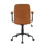 Brown Tufted Faux Leather Office Chair