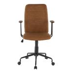 Brown Tufted Faux Leather Office Chair