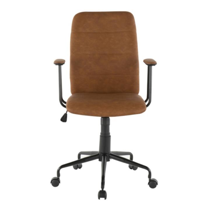 Brown Tufted Faux Leather Office Chair