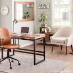 Brown Tufted Faux Leather Office Chair