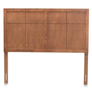 Ash Walnut Wood Panel Queen Headboard