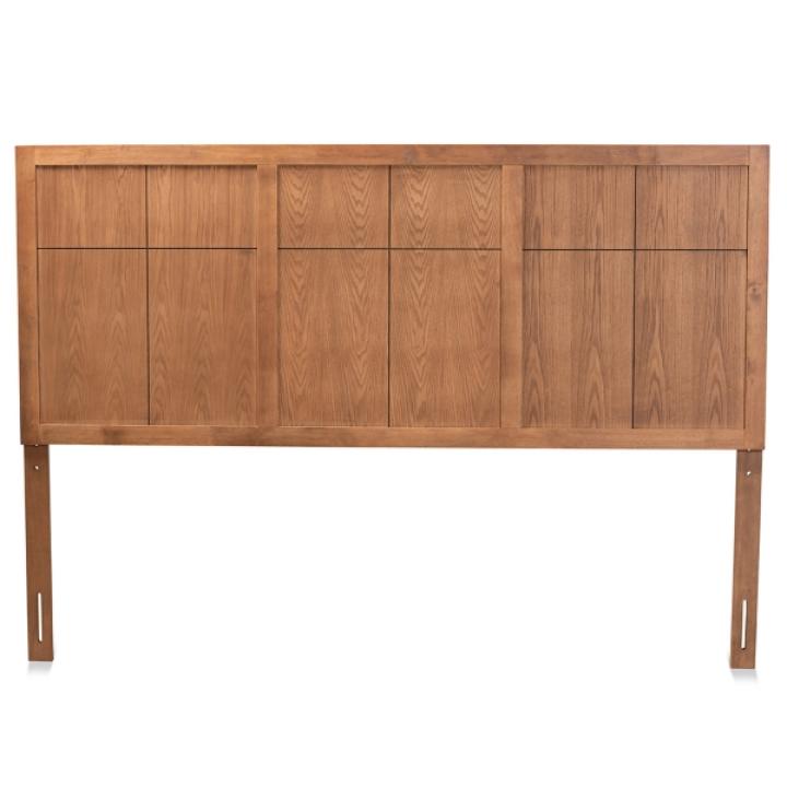 Ash Walnut Wood Panel King Headboard
