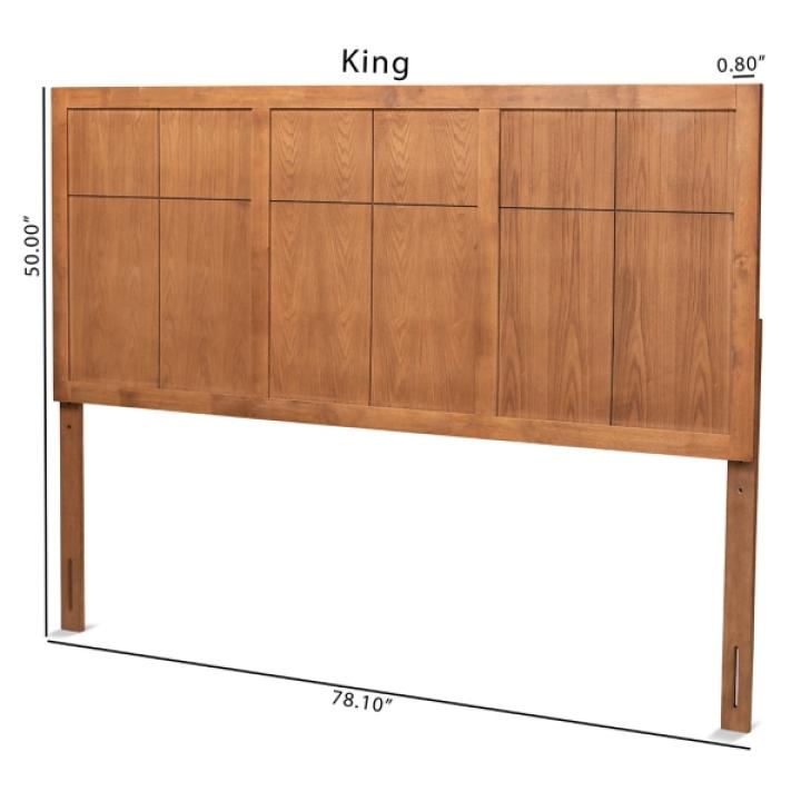 Ash Walnut Wood Panel King Headboard
