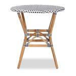 Black Woven Rattan French Bistro Dining Table