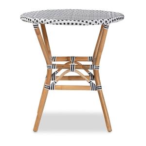 Black Woven Rattan French Bistro Dining Table