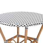 Black Woven Rattan French Bistro Dining Table